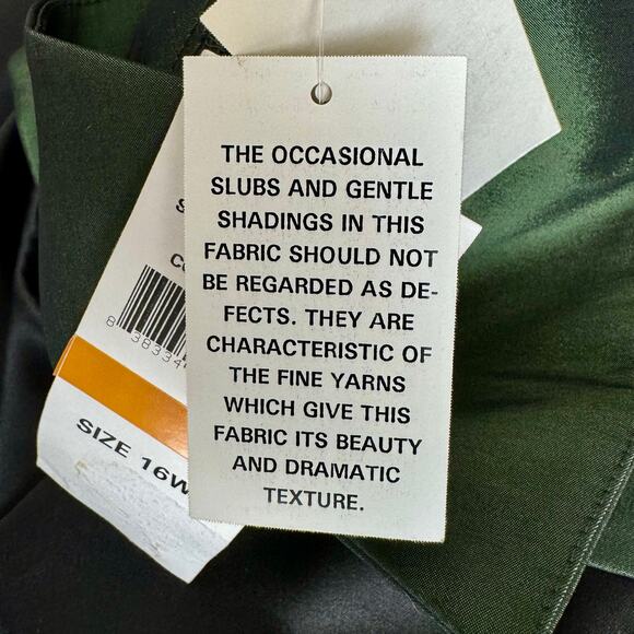 J R Nites Green Taffeta Black Satin Evening Dress 16W Mother of the Bride - Picture 9 of 15